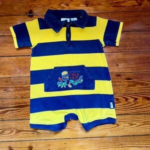 Striped Blue and Yellow Kids Bodysuit